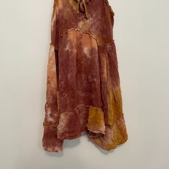 WILD FABLE Mauve Pink Orange Tie Dye Sleeveless Boho Mini Swing Babydoll Dress - Picture 9 of 14